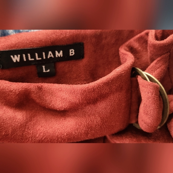 Luxurious Rust Wrap Faux Suede Skirt - Picture 6 of 7